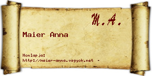 Maier Anna névjegykártya